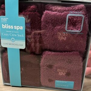 Bliss Spa Luxe Microvelour Socks - Rich Burgundy